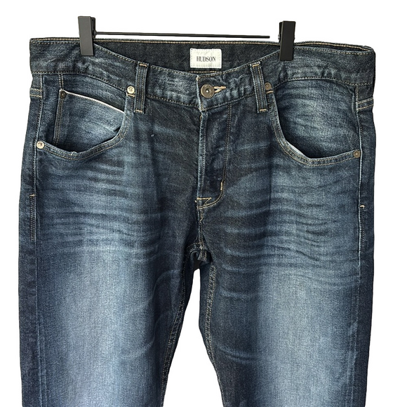 Hudson Blake Slim Straight Selvage Jeans 34x33 - Picture 2 of 13